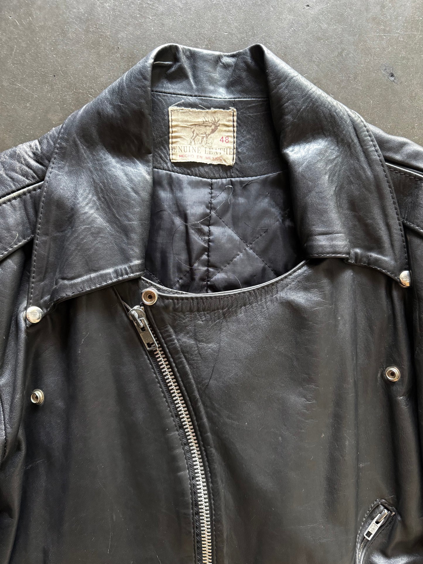 80’s Classic Asymmetrical Biker Leather Jacket