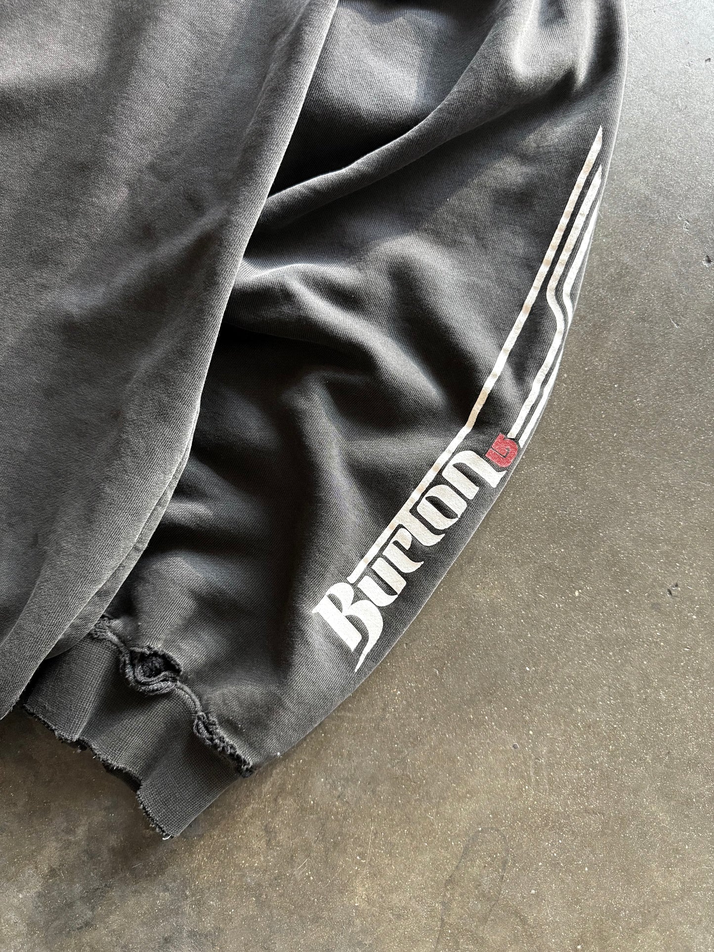 2000’s Distressed Burton Snowboards Zip Up Hooded Sweatshirt
