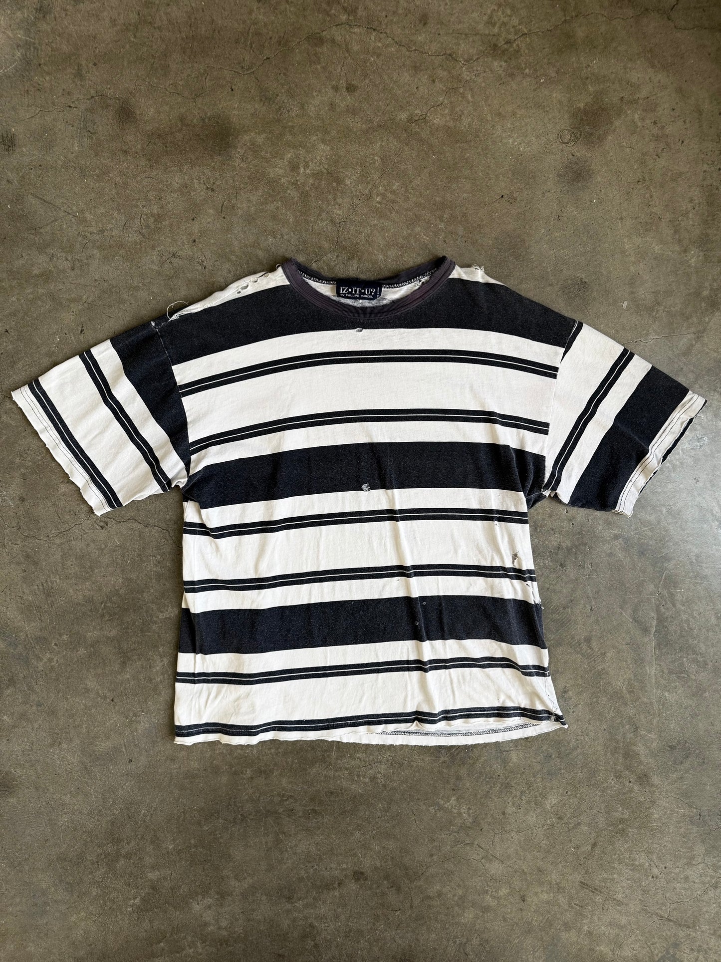 90’s Distressed Striped Ringer Shirt