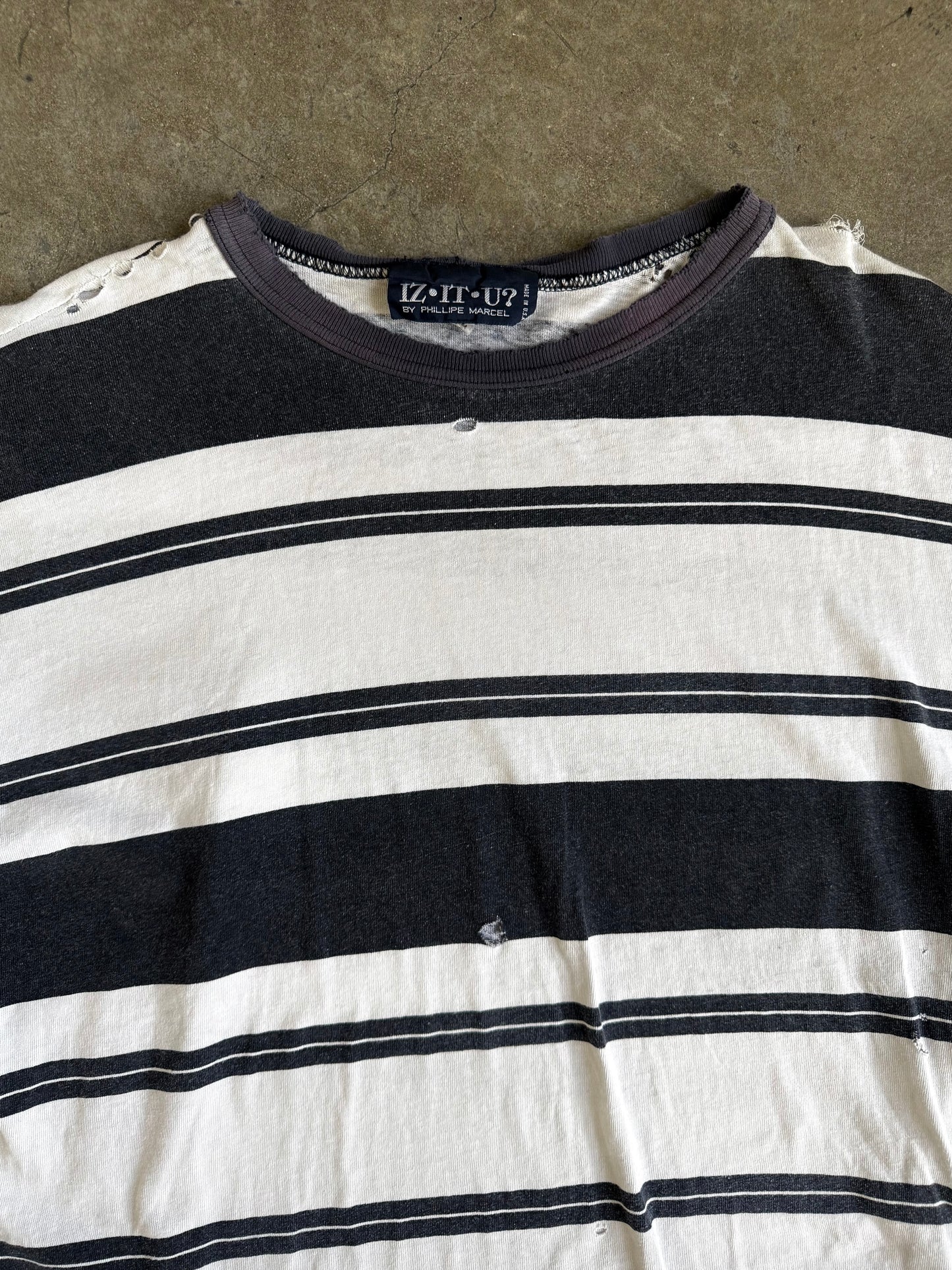 90’s Distressed Striped Ringer Shirt