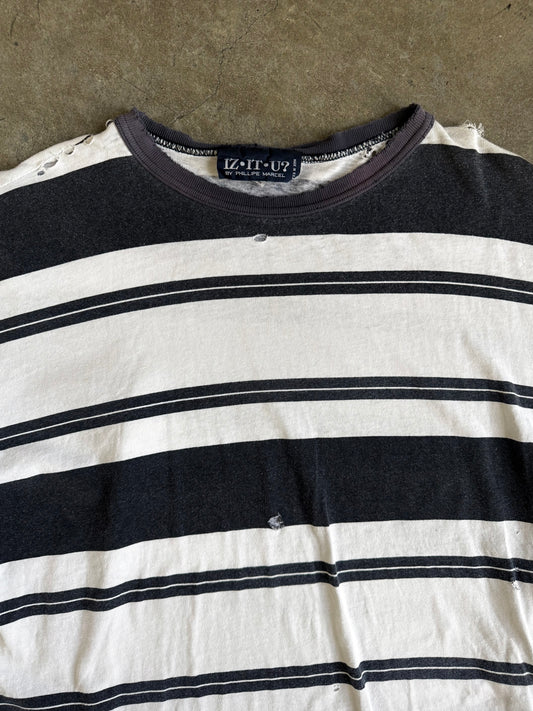 90’s Distressed Striped Ringer Shirt