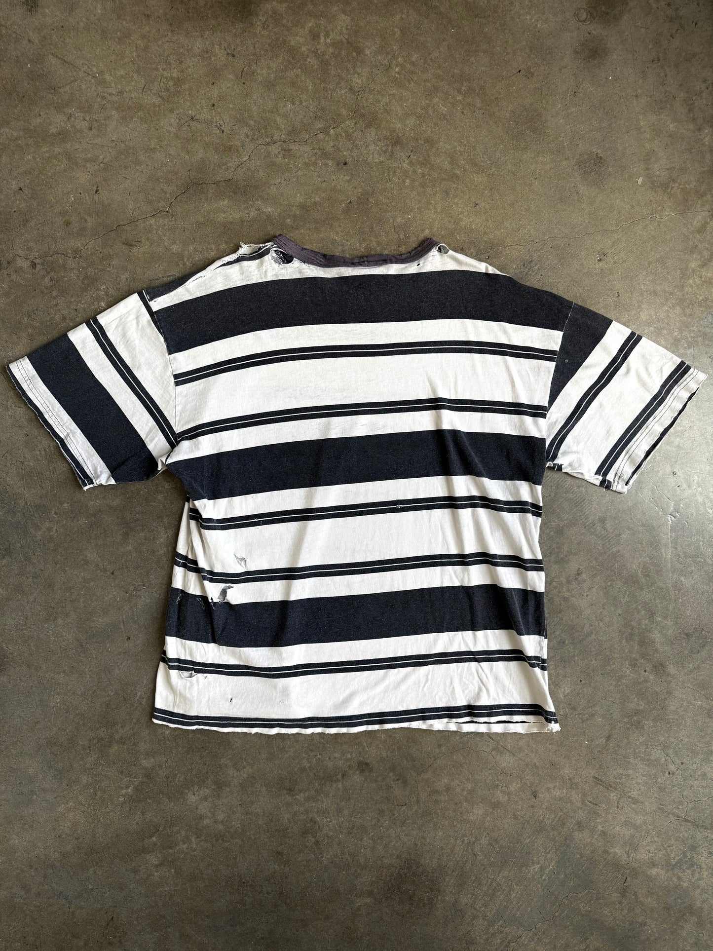 90’s Distressed Striped Ringer Shirt