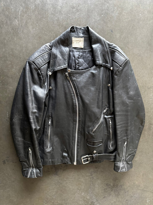 80’s Classic Asymmetrical Biker Leather Jacket